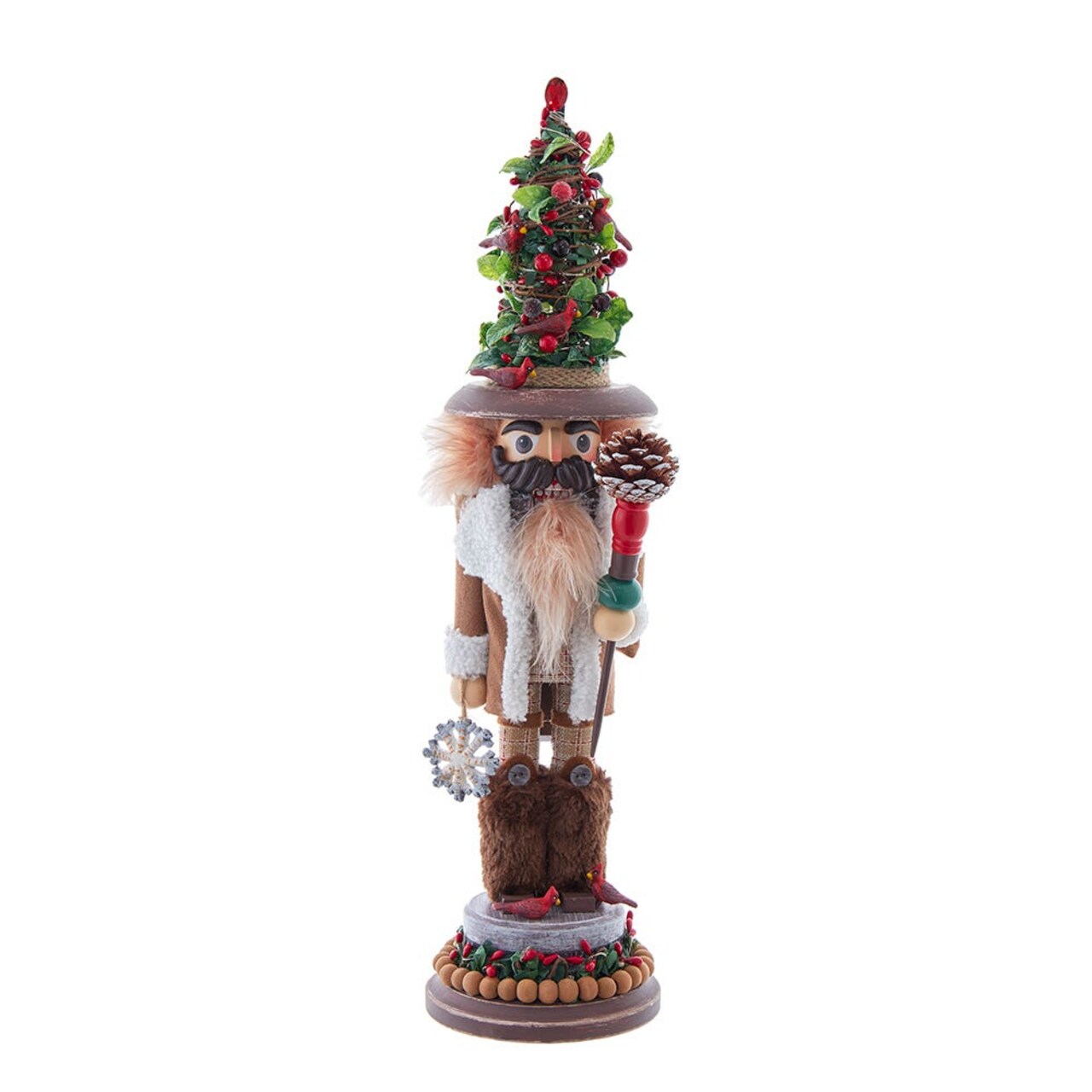 Kurt Adler 19-Inch Hollywood Nutcrackers Battery Operated LED Birch Berries Nutcracker